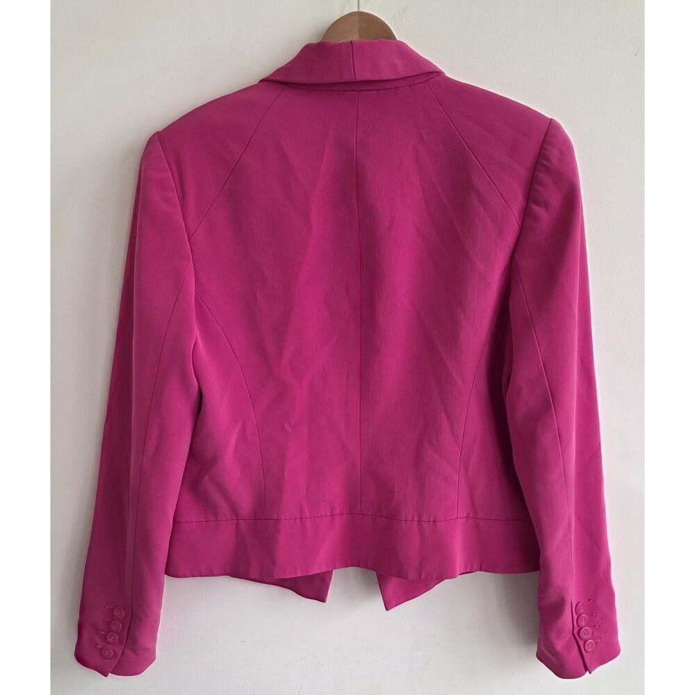 Trina Turk Women's Snowonder Open-front Crepe Tuxedo Blazer Hot Pink Size 10 - Picture 3 of 9